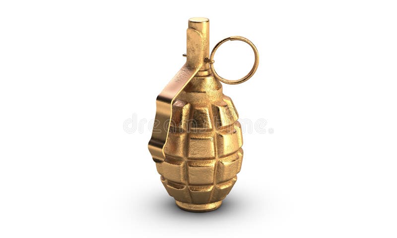 illustration 3D av den guld- splittringgranaten F1 som isoleras på vit backfround vektor illustrationer illustration 3D av den guld- splittringgranaten F1 som isoleras på vit backfround vektor illustrationer