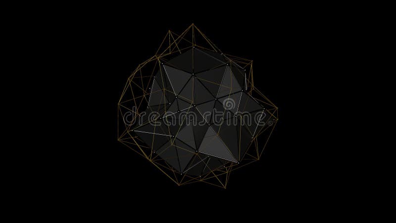 illustration 3D av en metallkristall av ojämn form, lågt polygonal abstrakt diagram, på en svart bakgrund Futuristic design 3d stock illustrationer illustration 3D av en metallkristall av ojämn form, lågt polygonal abstrakt diagram, på en svart bakgrund Futuristic design 3d stock illustrationer