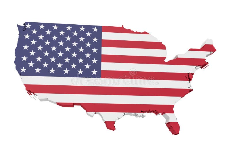 illustration 3d av USA översikten med USA-flaggan på vit bakgrund vektor illustrationer illustration 3d av USA översikten med USA-flaggan på vit bakgrund vektor illustrationer