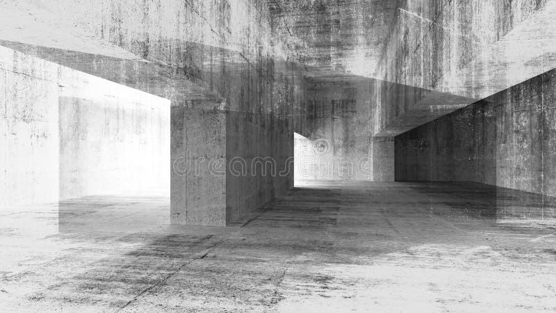 illustration 3d avec l'intérieur concret grunge illustration libre de droits illustration 3d avec l'intérieur concret grunge illustration libre de droits