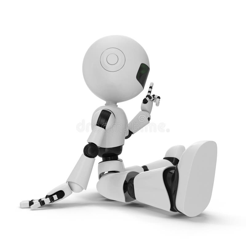 Illustration 3D d'isolement par robot moderne sur le fond blanc illustration stock Illustration 3D d'isolement par robot moderne sur le fond blanc illustration stock
