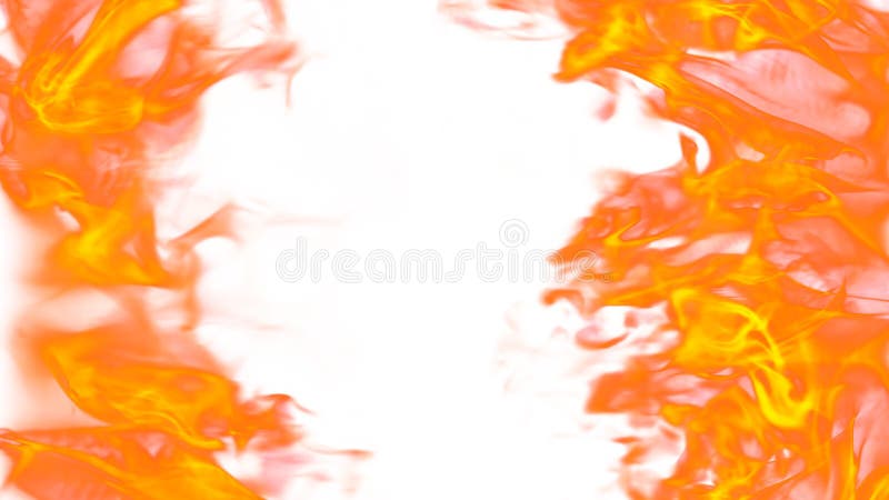 Illustration 3d. langues de flamme de deux côtés sur fond blanc. illustration libre de droits