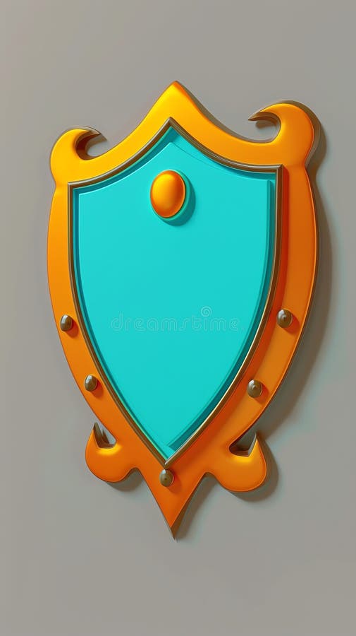 50 Illustration of a 3D model of a shield icon in bright colors vector illustration