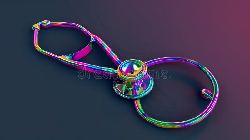 77 Illustration of a 3D model of a stethoscope icon in vibrant colors vector illustration