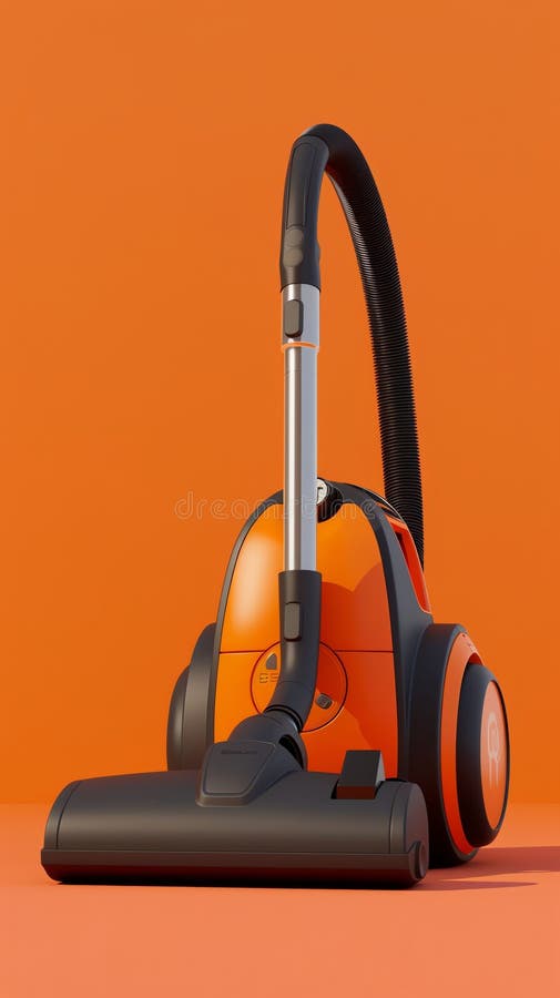 212 Illustration of a 3D model of a vacuum cleaner icon in bright colors stock illustration