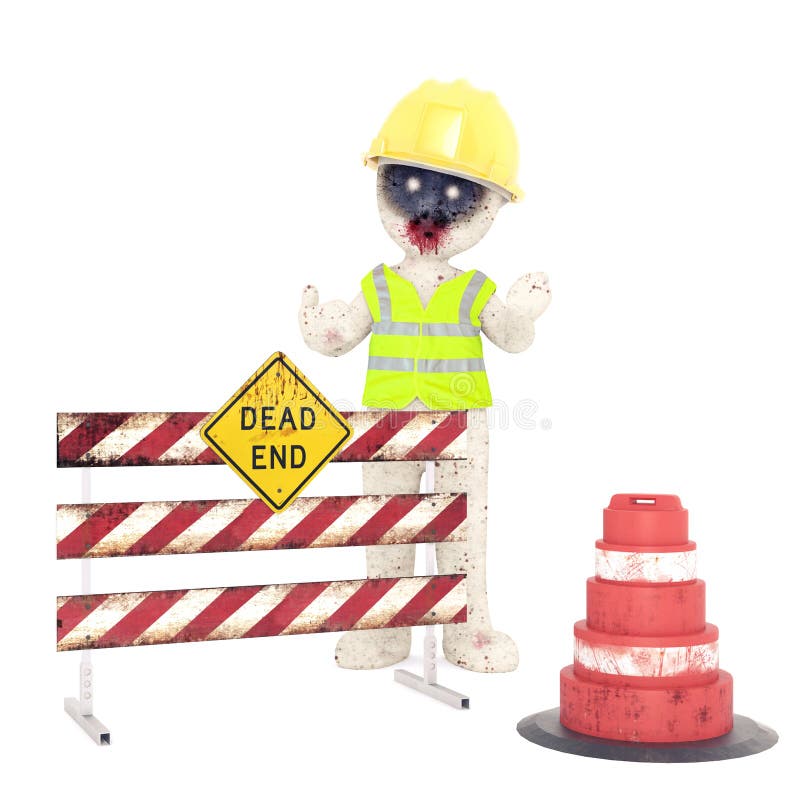 illustration d'ouvrier d'entretien des routes de zombi de l'homme 3D illustration libre de droits illustration d'ouvrier d'entretien des routes de zombi de l'homme 3D illustration libre de droits