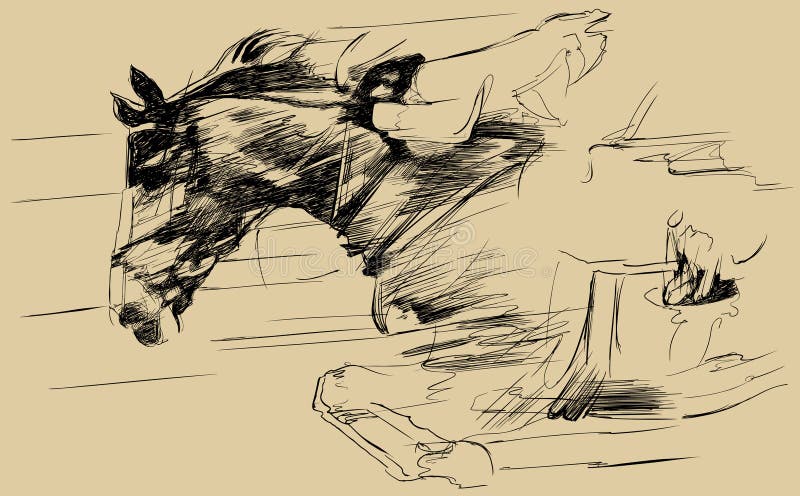 Illustration d'un cheval et d'un jockey branchants illustration libre de droits Illustration d'un cheval et d'un jockey branchants illustration libre de droits