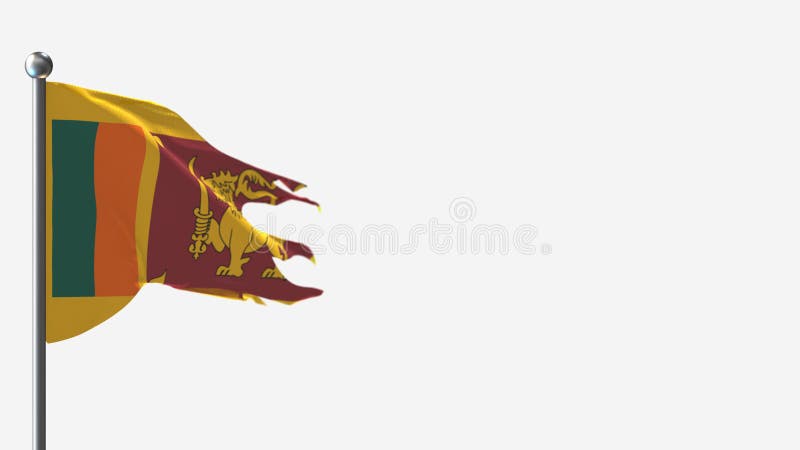 Illustration d'un drapeau en lambeaux 3D sur Flagpole au Sri Lanka illustration libre de droits Illustration d'un drapeau en lambeaux 3D sur Flagpole au Sri Lanka illustration libre de droits