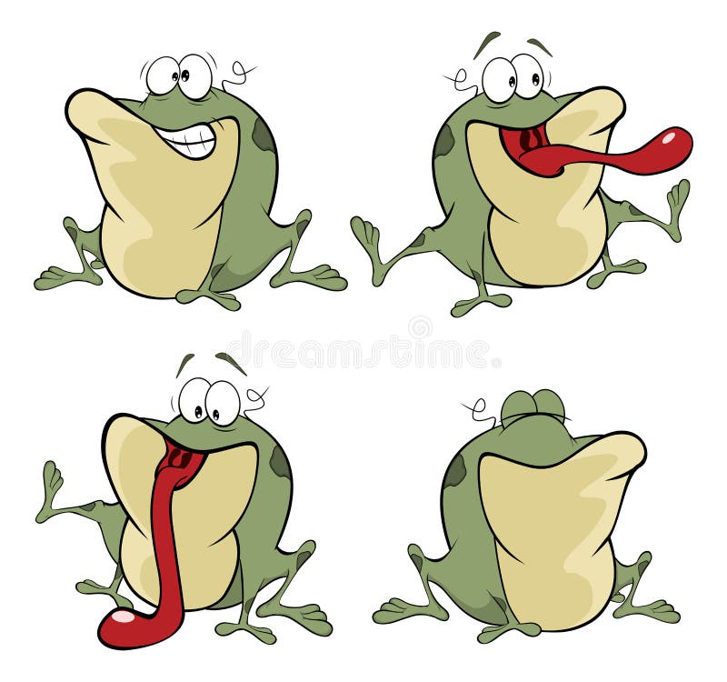 illustration d'un ensemble de frogset mignon de vert de bande dessinée illustration stock illustration d'un ensemble de frogset mignon de vert de bande dessinée illustration stock