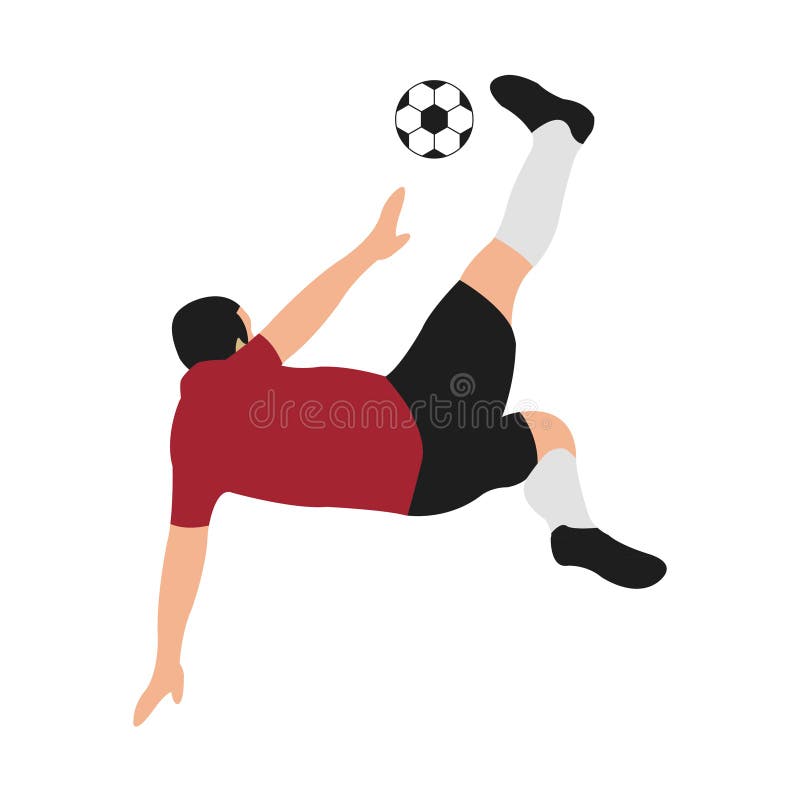 Illustration Couleur D'un Joueur De Football Avec Un Ballon Un Joueur De  Football Frappe Un Ballon Un Jeu De Sport Isolé Sur Fond Blanc Graphiques  Vectoriels