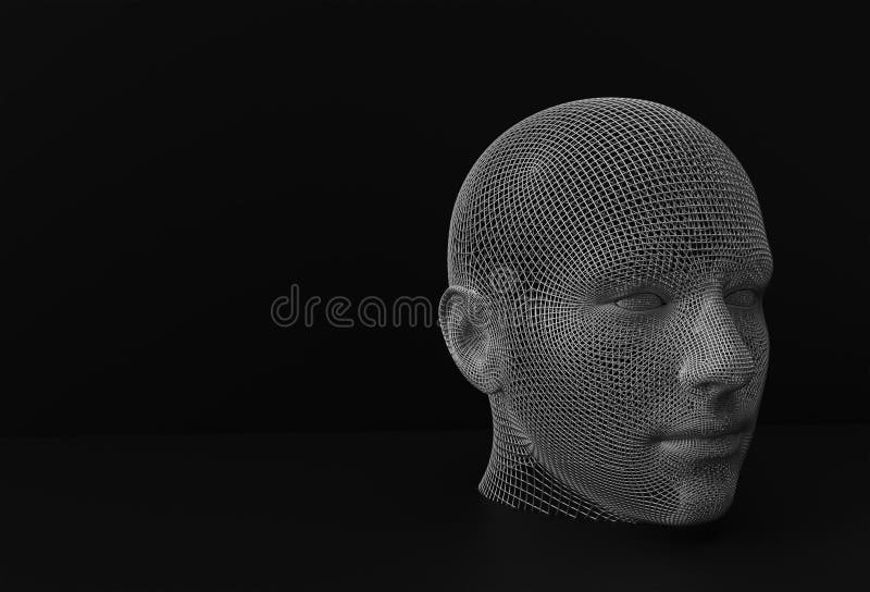 Illustration 3d D'un Visage Humain Illustration Stock - Illustration du ...