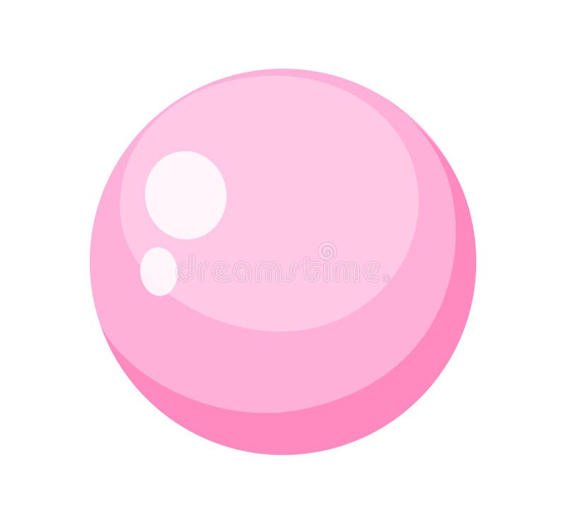 Illustration d'une bulle rose dans le style vectoriel plat l'image montre une bulle rose sur un fond blanc avec des points forts illustration de vecteur