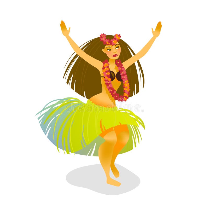 illustration stock illustration d une femme hawaïenne de danseur de danse polynésienne image