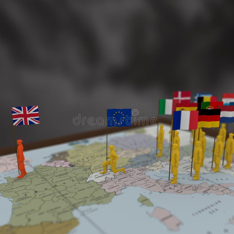 Illustration 3D von Brexit vektor abbildung Illustration 3D von Brexit vektor abbildung