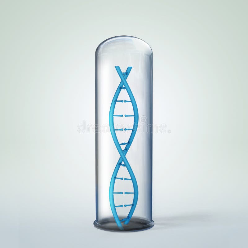 Illustration 3d von DNA-Helix im Reagenzglas stockbilder Illustration 3d von DNA-Helix im Reagenzglas stockbilder