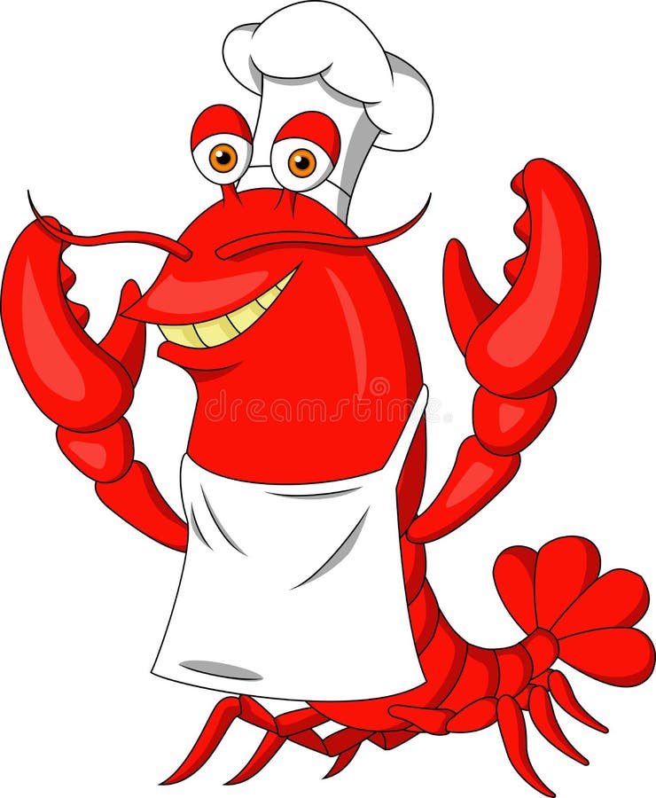 Crabe Rouge Mignon Portant Un Chapeau De Chef Et Tenant Une Cuillère à  Soupe Mascotte De Bande Dessinée De Haute Qualité