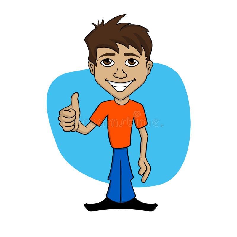 Illustration de bande dessinée d'un homme heureux renonçant au pouce illustration de vecteur Illustration de bande dessinée d'un homme heureux renonçant au pouce illustration de vecteur
