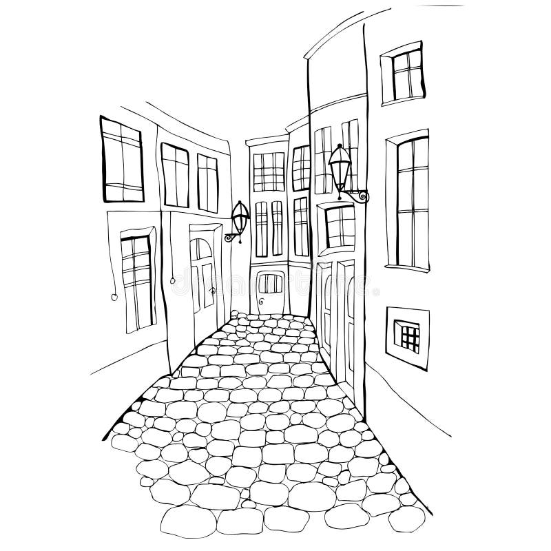 Illustration de belle rue illustration de vecteur Illustration de belle rue illustration de vecteur