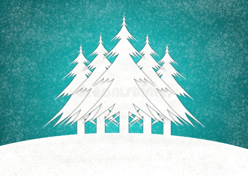 Illustration de cinq arbres de Noël debout sur une colline sur fond vert texturé illustration stock Illustration de cinq arbres de Noël debout sur une colline sur fond vert texturé illustration stock