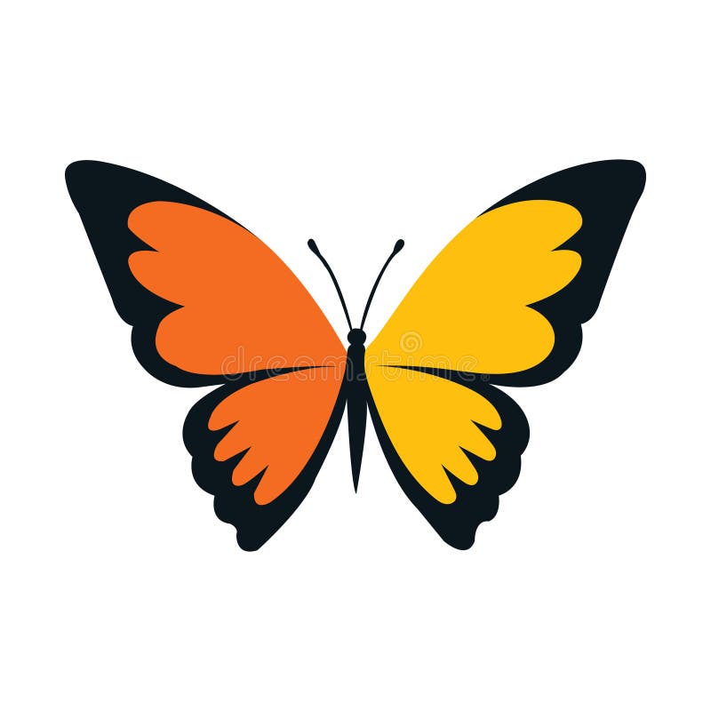 Illustration de clipart papillon orange et jaune illustration libre de droits