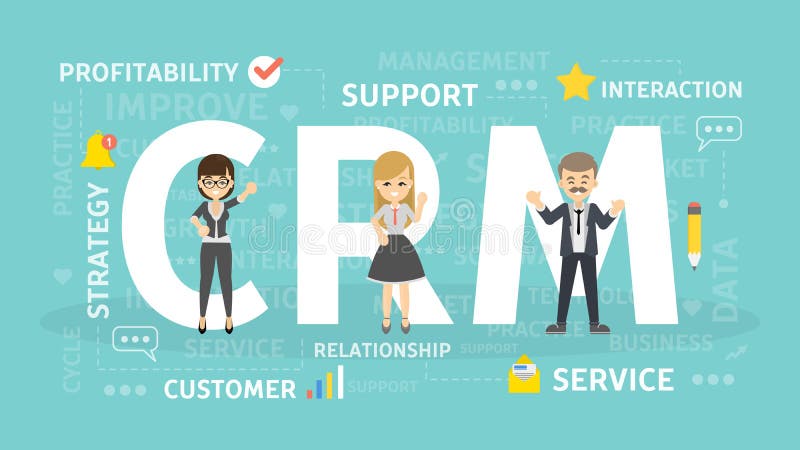 Illustration de concept de Crm illustration libre de droits Illustration de concept de Crm illustration libre de droits