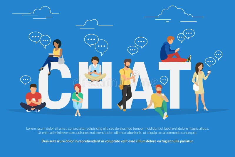 Illustration de concept de causerie illustration libre de droits Illustration de concept de causerie illustration libre de droits