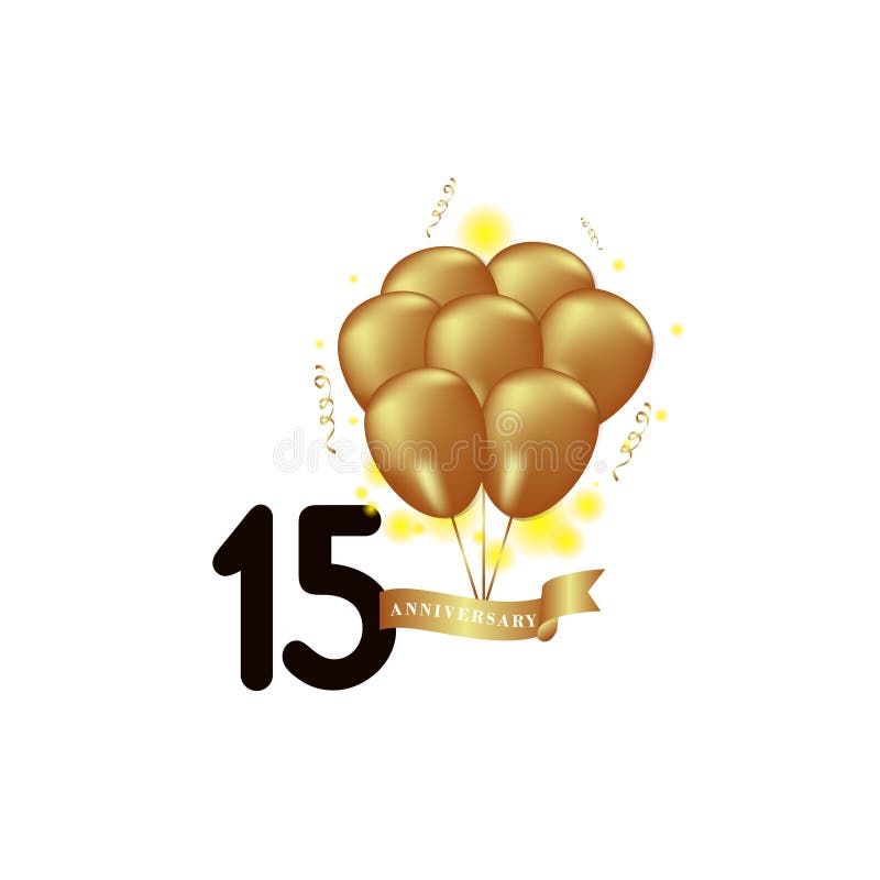 Illustration De Conception De Calibre De Vecteur De Ballon D Or De Noir D Anniversaire De 15 Ans Illustration De Vecteur Illustration Du Illustration Boucle