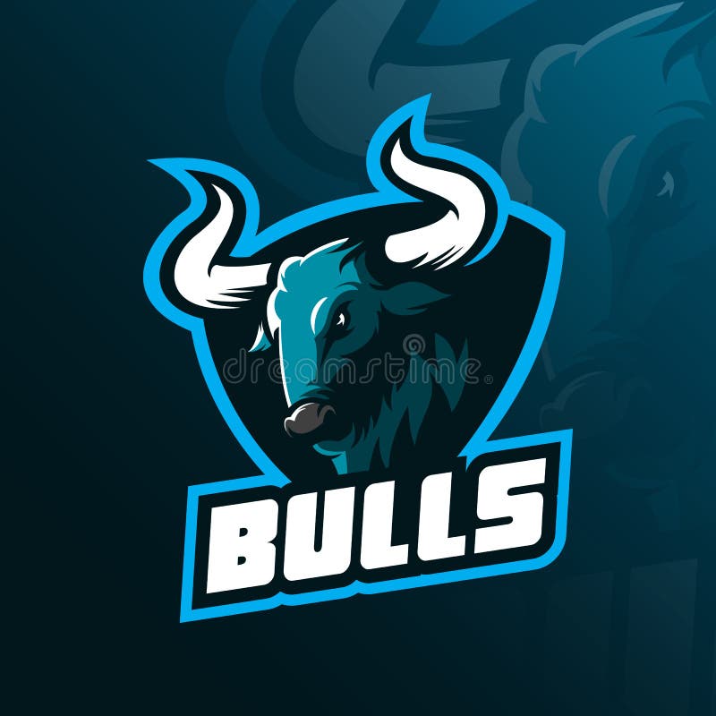 Illustration de conception de vecteur de logo de mascotte de tête de Taureau avec le concept du visage fâché, pour l'équipe de sp illustration libre de droits Illustration de conception de vecteur de logo de mascotte de tête de Taureau avec le concept du visage fâché, pour l'équipe de sp illustration libre de droits