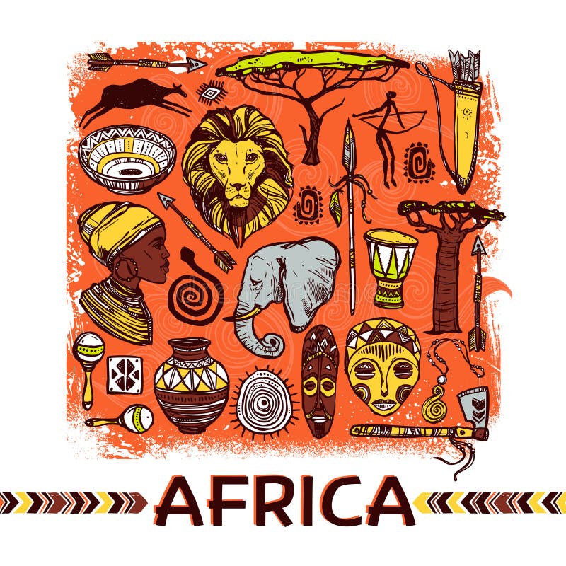 Illustration de croquis de l'Afrique illustration stock Illustration de croquis de l'Afrique illustration stock