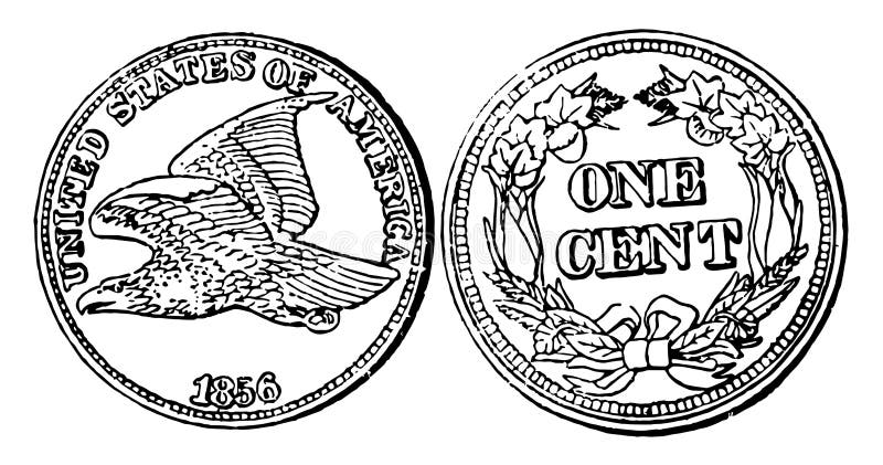 Illustration 1856 de cru de pièce de cent coppernickel
