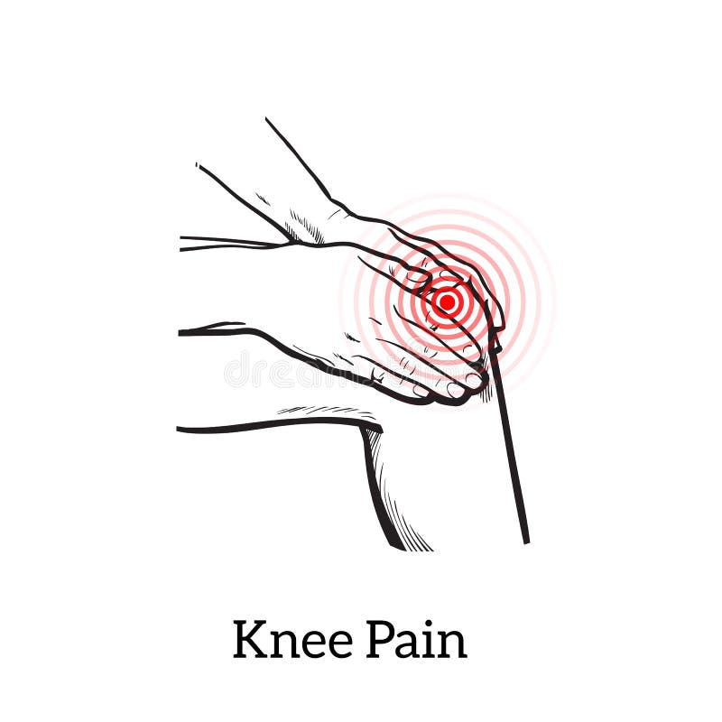 Illustration De Douleur De Genou Mains Tenant La Jambe Illustration de