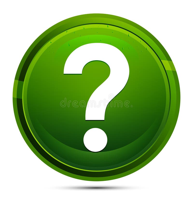 Question mark icon isolated on glassy green round button illustration. Question mark icon isolated on glassy green round button illustration
