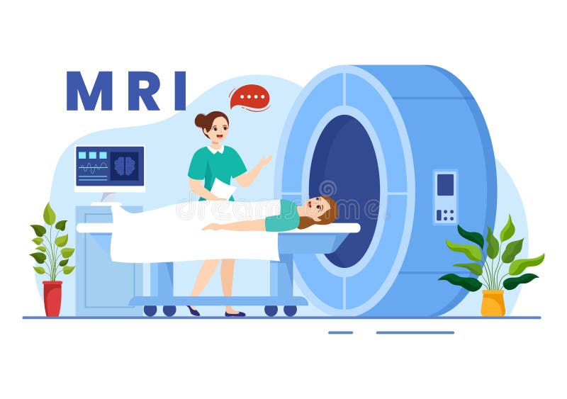 Processus IRM. Docteur Faisant L'imagerie Par Résonance Magnétique.  Observation Médicale Et Soins. Télévision Illustration Vectorielle Clip Art  Libres De Droits, Svg, Vecteurs Et Illustration. Image 124129872