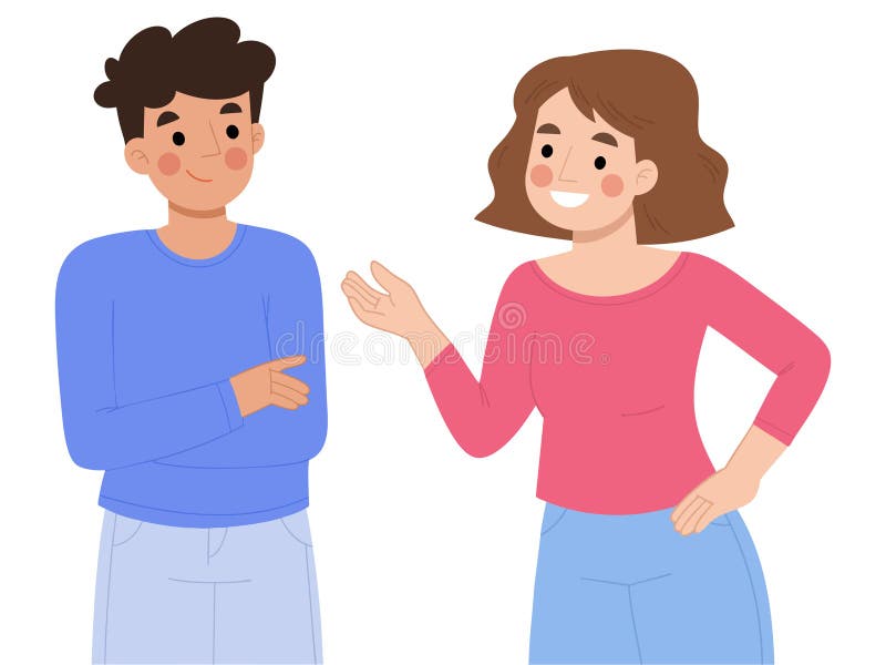 Illustration de la conversation entre jeunes couples illustration de vecteur