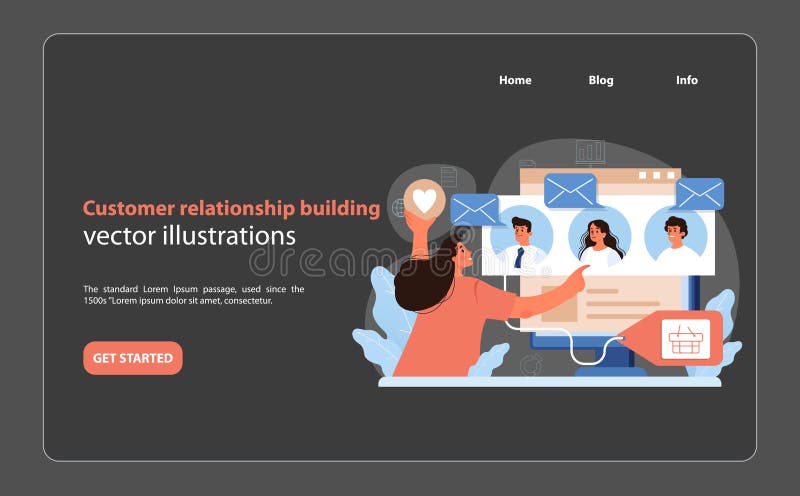 Illustration de la relation client. a illustration de vecteur