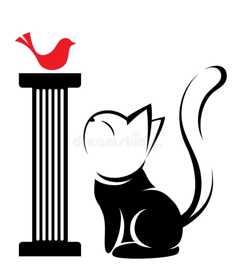 Illustration de logo de chat sur le fond blanc illustration libre de droits Illustration de logo de chat sur le fond blanc illustration libre de droits