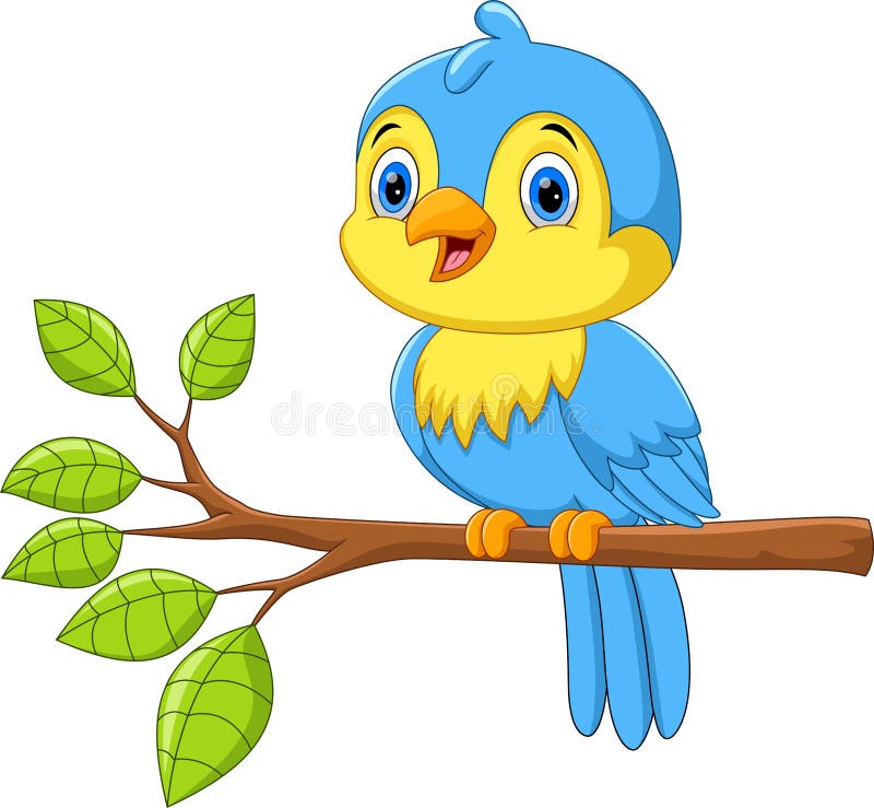 Illustration de mignon peu d'oiseau sur une branche d'arbre illustration stock Illustration de mignon peu d'oiseau sur une branche d'arbre illustration stock