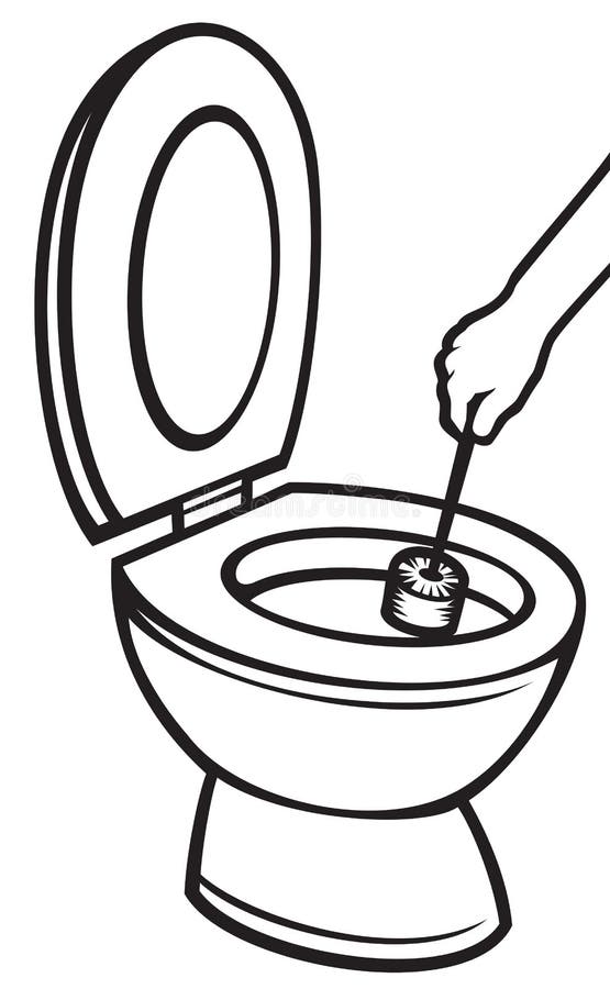 Illustration De Nettoyage De Vecteur De Cuvette De Toilettes De
