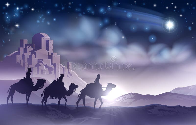 Illustration de Noël de nativité de trois sages