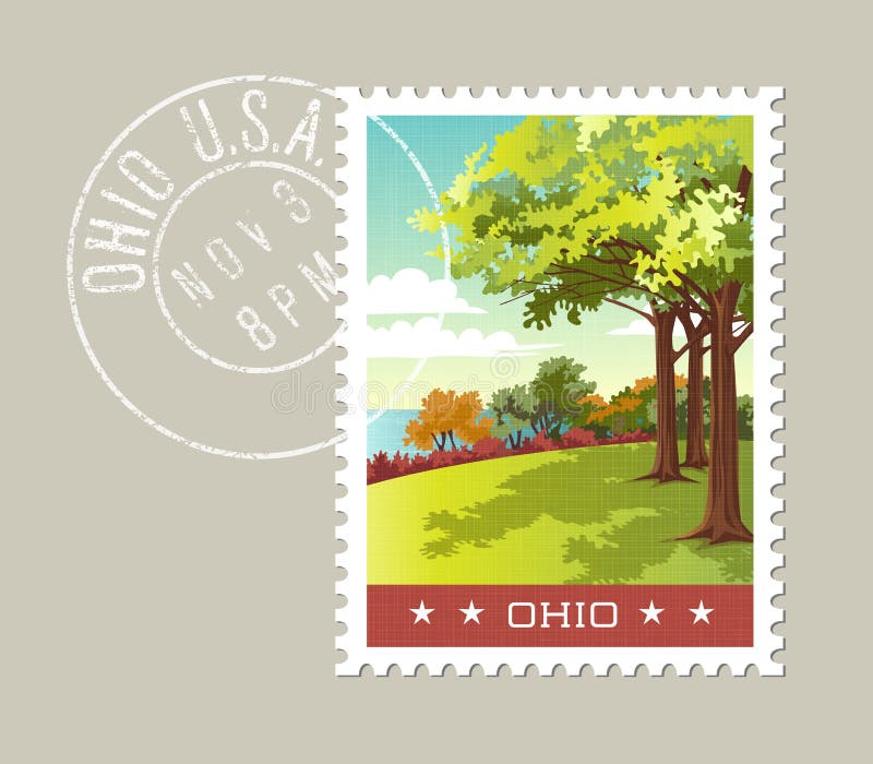 Illustration de parc donnant sur le lac Érié, Ohio illustration libre de droits Illustration de parc donnant sur le lac Érié, Ohio illustration libre de droits
