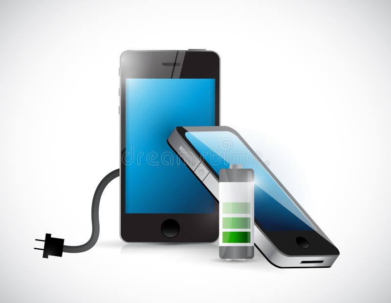 Illustration de remplissage de téléphone portable et de câble illustration de vecteur Illustration de remplissage de téléphone portable et de câble illustration de vecteur