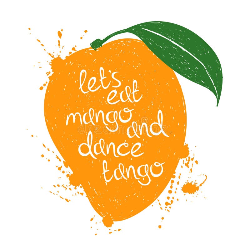 Illustration de silhouette orange d'isolement de fruit de mangue