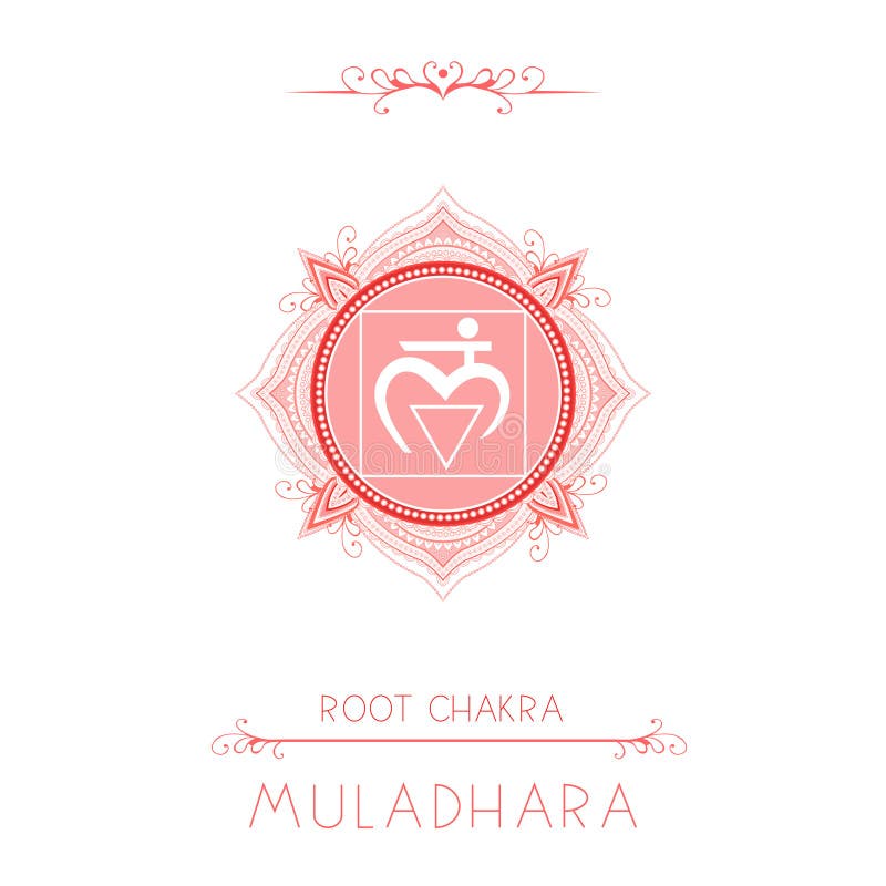 Illustration de vecteur avec le symbole Muladhara - chakra de racine et éléments décoratifs sur le fond blanc illustration de vecteur Illustration de vecteur avec le symbole Muladhara - chakra de racine et éléments décoratifs sur le fond blanc illustration de vecteur
