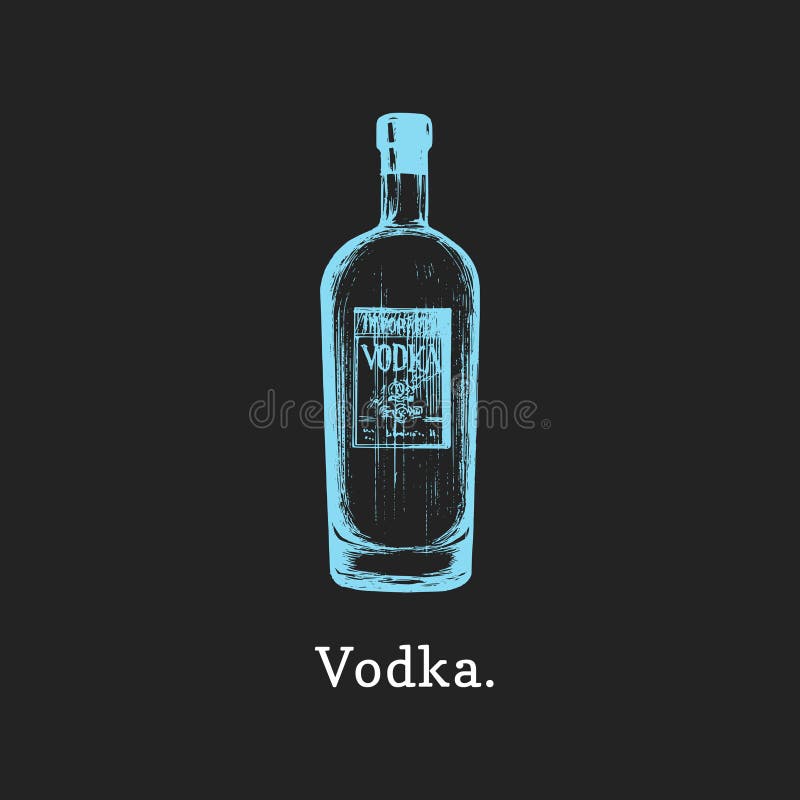 Bouteille De Croquis De Vodka Illustration Stock ...