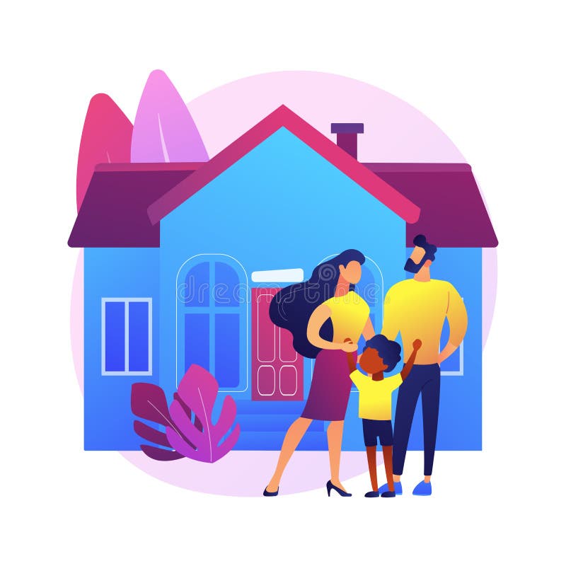 Illustration de vecteur de concept d'abrégé maison de famille.