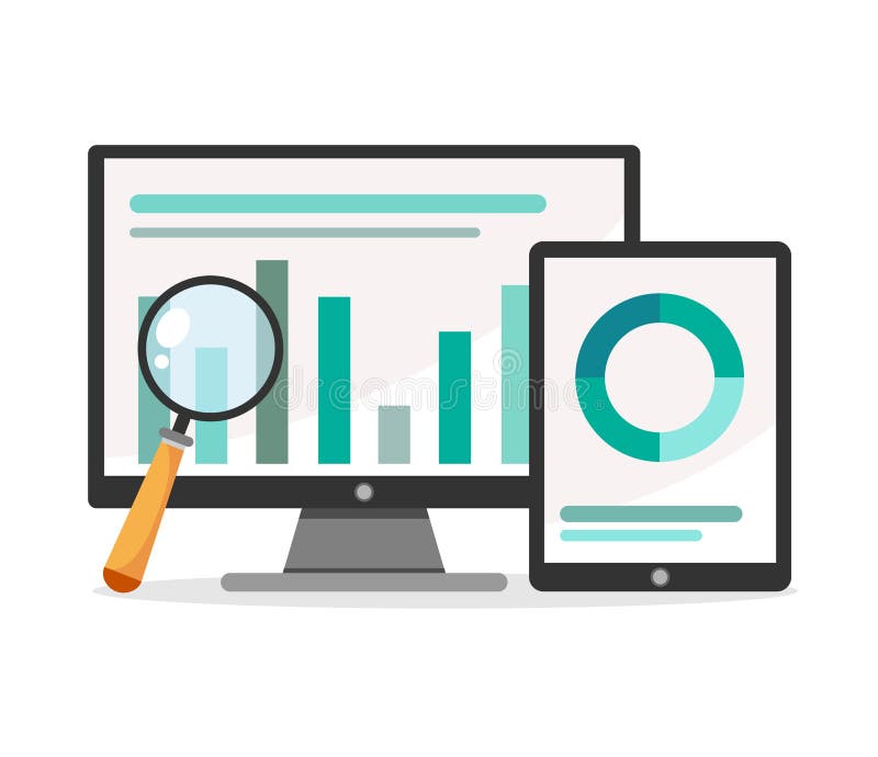 Illustration de vecteur d'analytics et de concept de gestion des données Fond blanc illustration de vecteur Illustration de vecteur d'analytics et de concept de gestion des données Fond blanc illustration de vecteur
