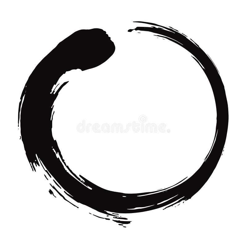 Illustration de vecteur d'Enso Zen Circle Brush Black Ink