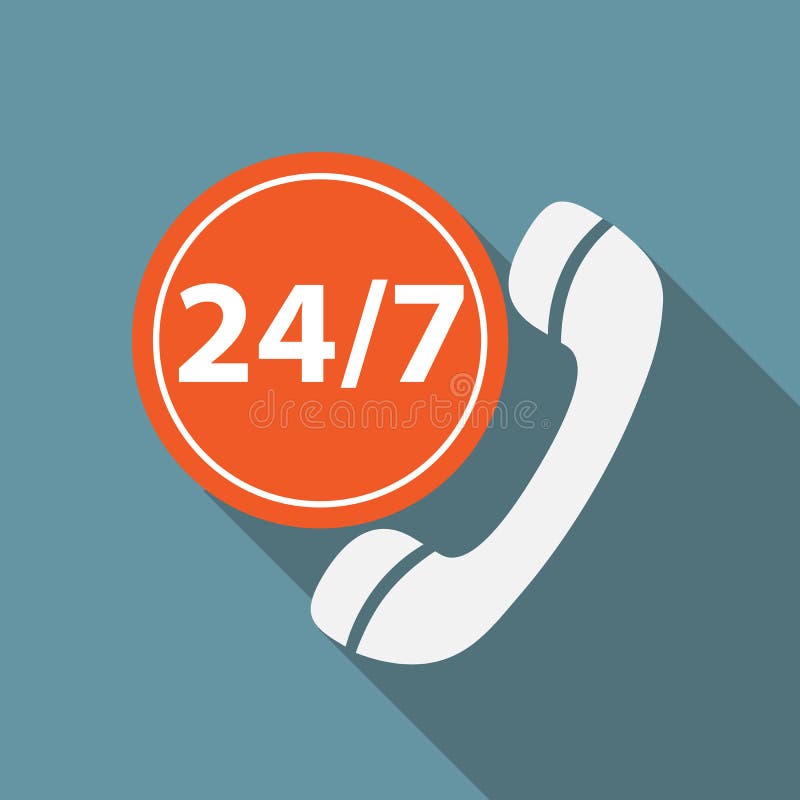 Illustration de vecteur d'icône du service client 24/7 illustration stock Illustration de vecteur d'icône du service client 24/7 illustration stock