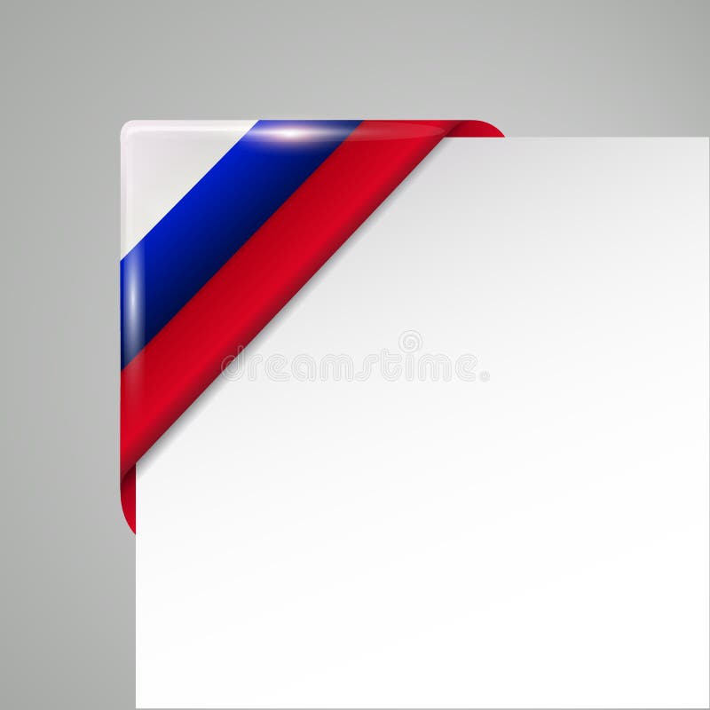 Illustration de vecteur d'isolement par coin de drapeau de la Russie illustration libre de droits Illustration de vecteur d'isolement par coin de drapeau de la Russie illustration libre de droits