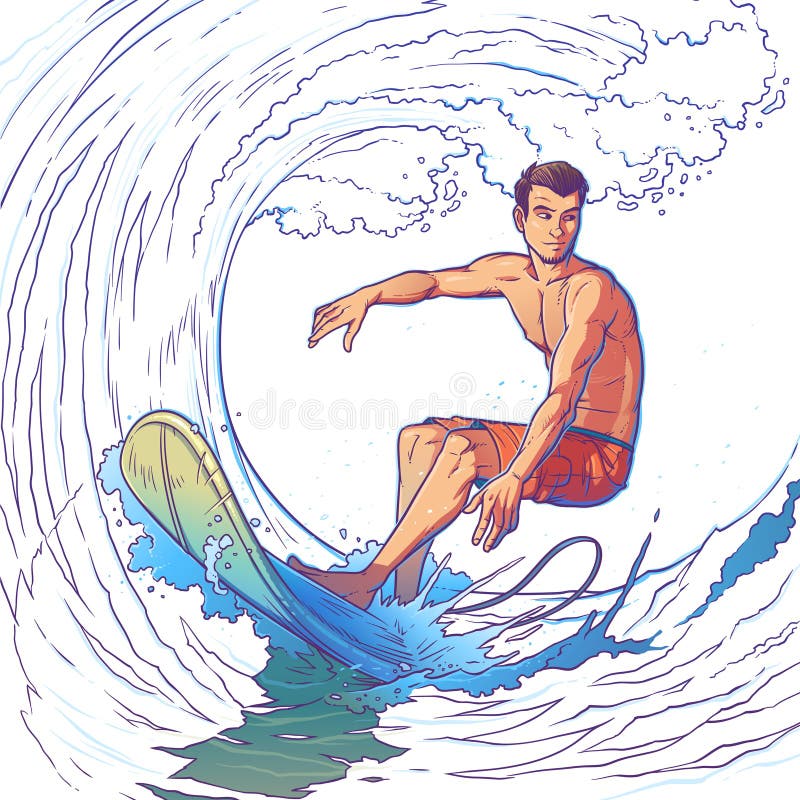 Illustration de vecteur d'un surfer illustration stock Illustration de vecteur d'un surfer illustration stock
